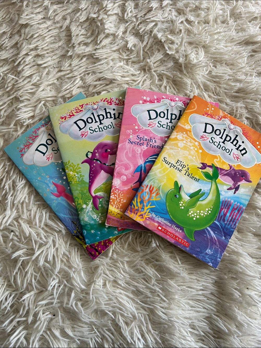Dolphin School Kids Book Set - Colorful Sea Creature Covers, 1-4, flip splash